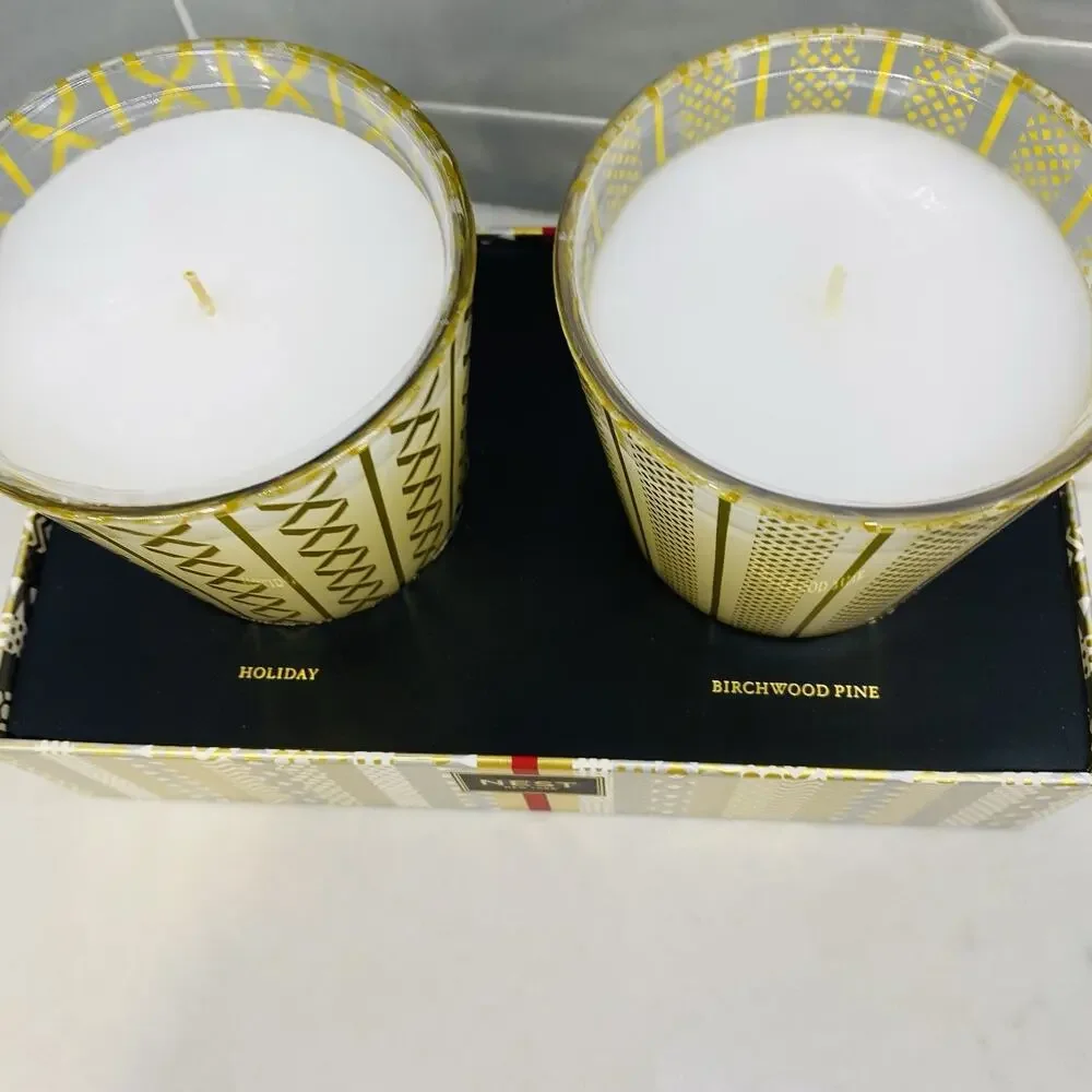 NEST Candle Set New York Holiday & Birchwood Pine Scented gift Bougie quiet Lux